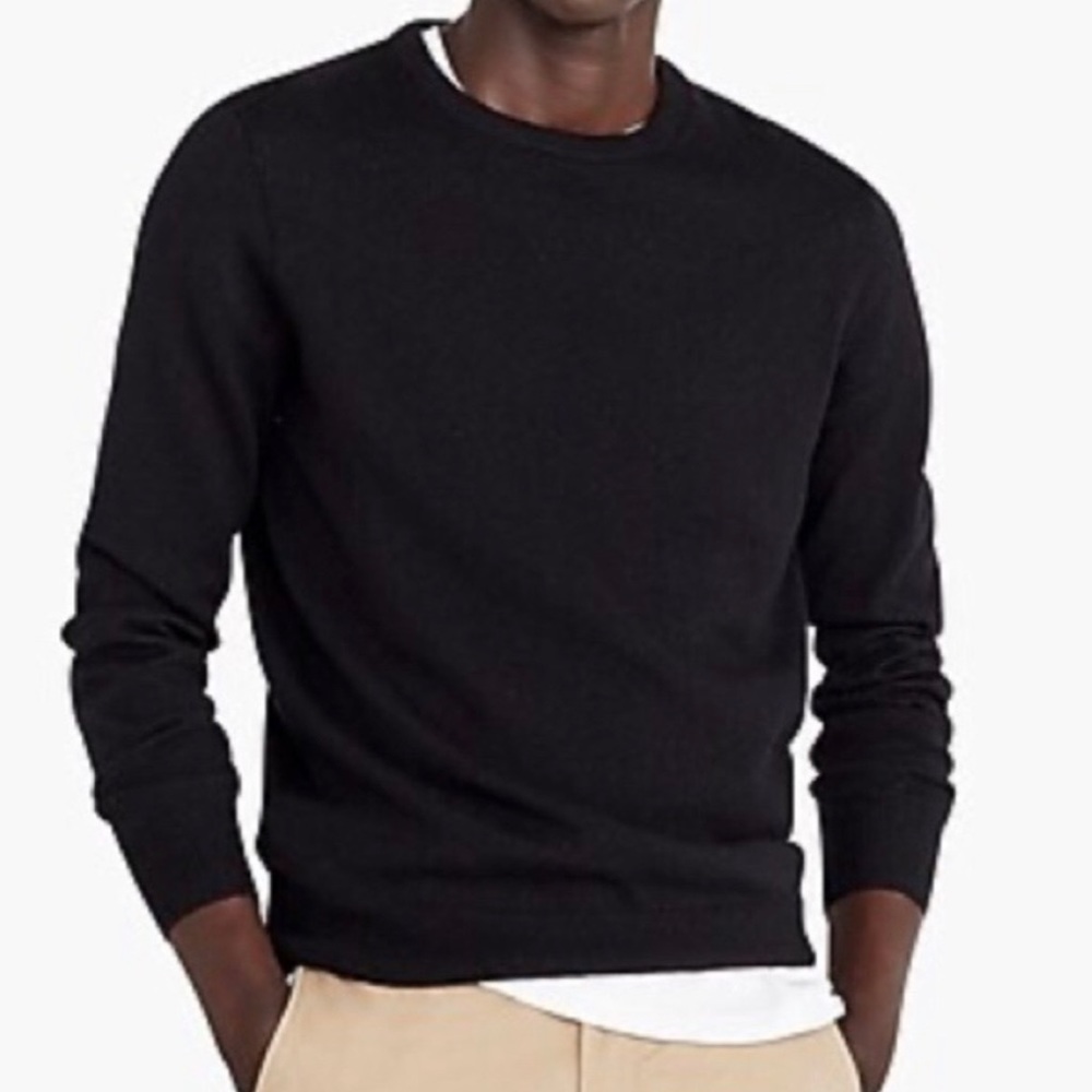 J. Crew Mens Crewneck Cotton Black Pullover Sweater Size M